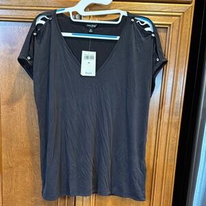 Lucky Brand -  Grey V-Neck Women's Top - Size M